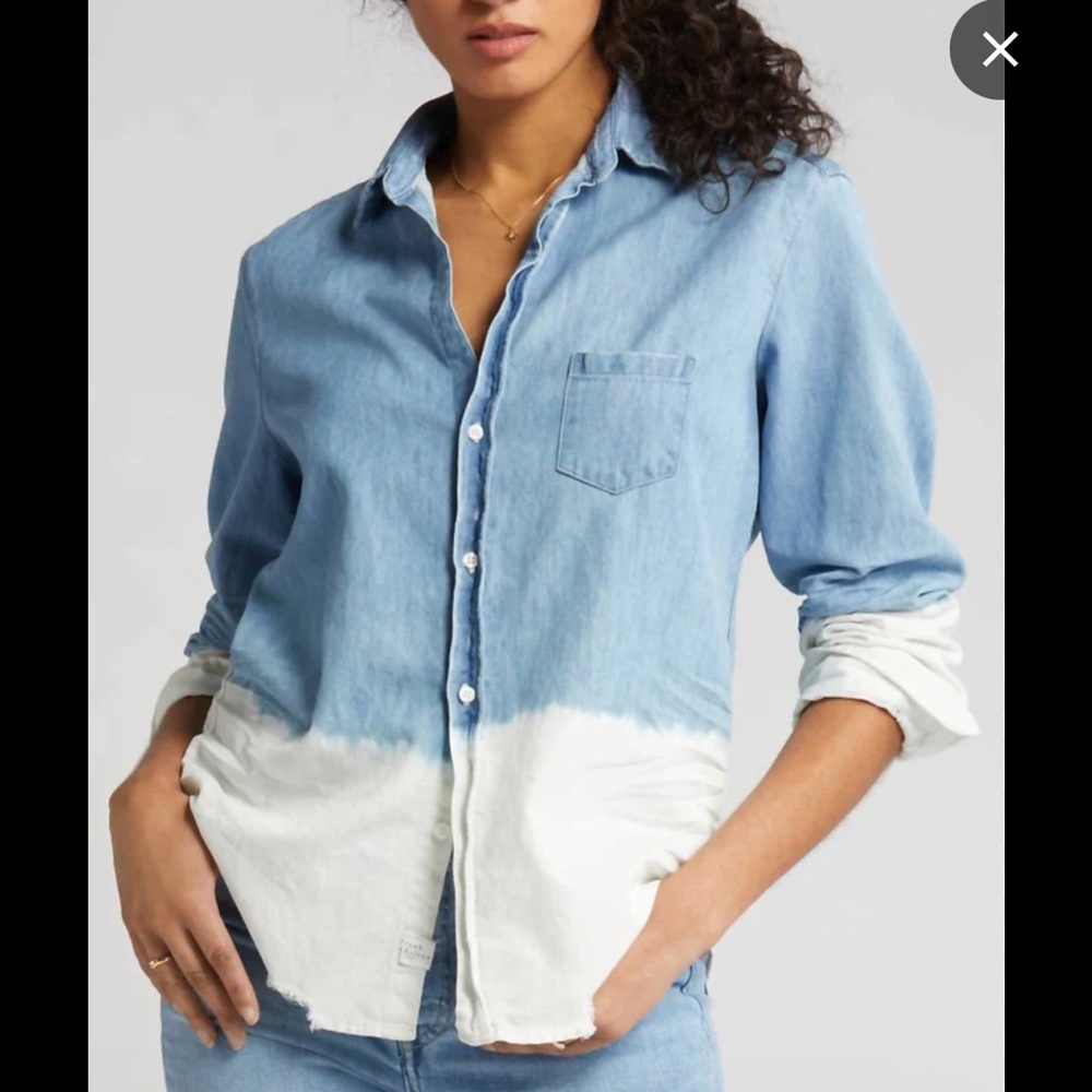 Frank & Eileen Barry Button Up Indigo Dip Denim Style - Size Small